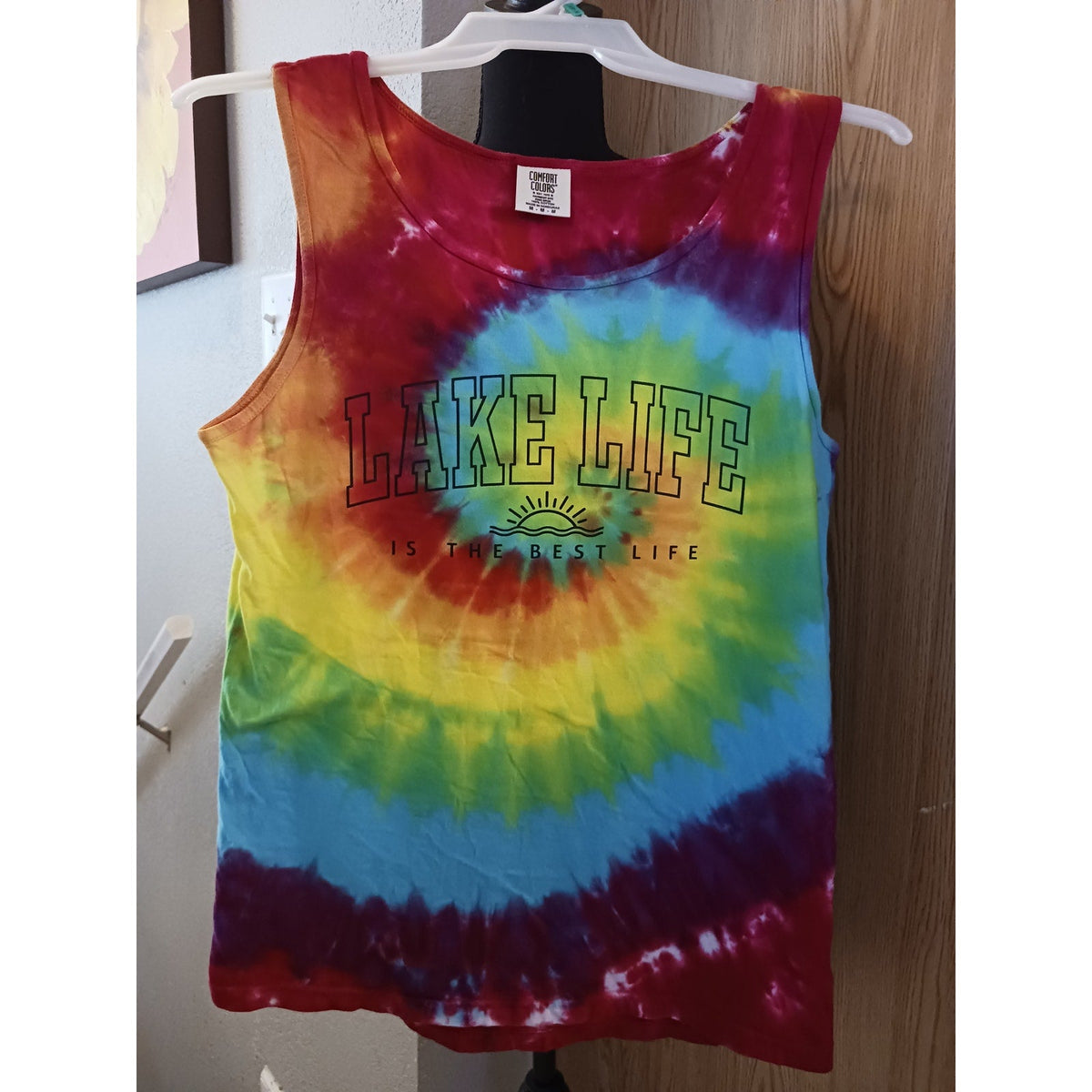 Lake Life is the Best Life Tie Dye Crewneck Tank New Unisex Size Medium ***