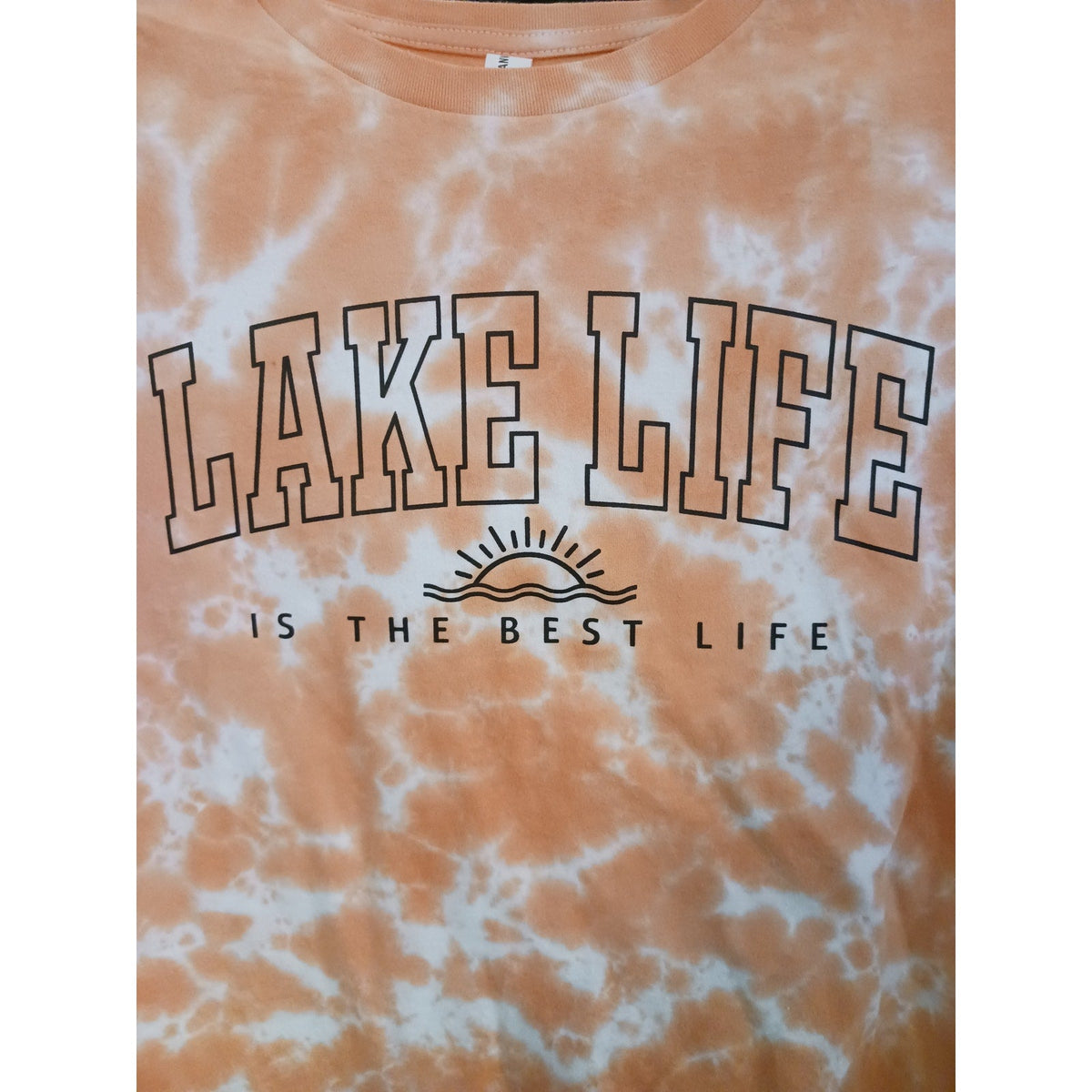 Lake Life is the Best Life Coral Tie Dye Tee T-Shirt Size Medium ***