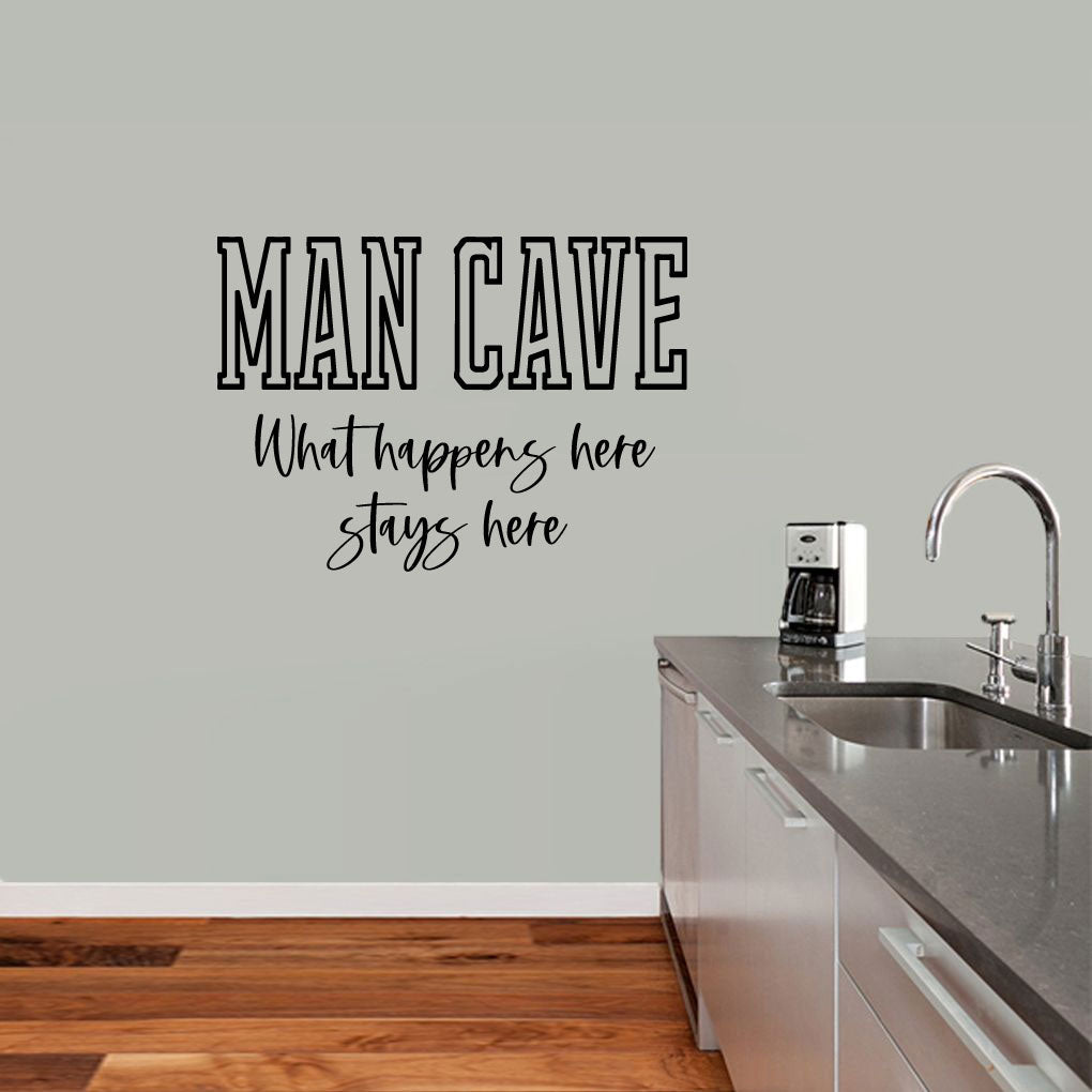 Mancave What Happens Here Stays Here Vinyl Home Decor Wall Decal Words 