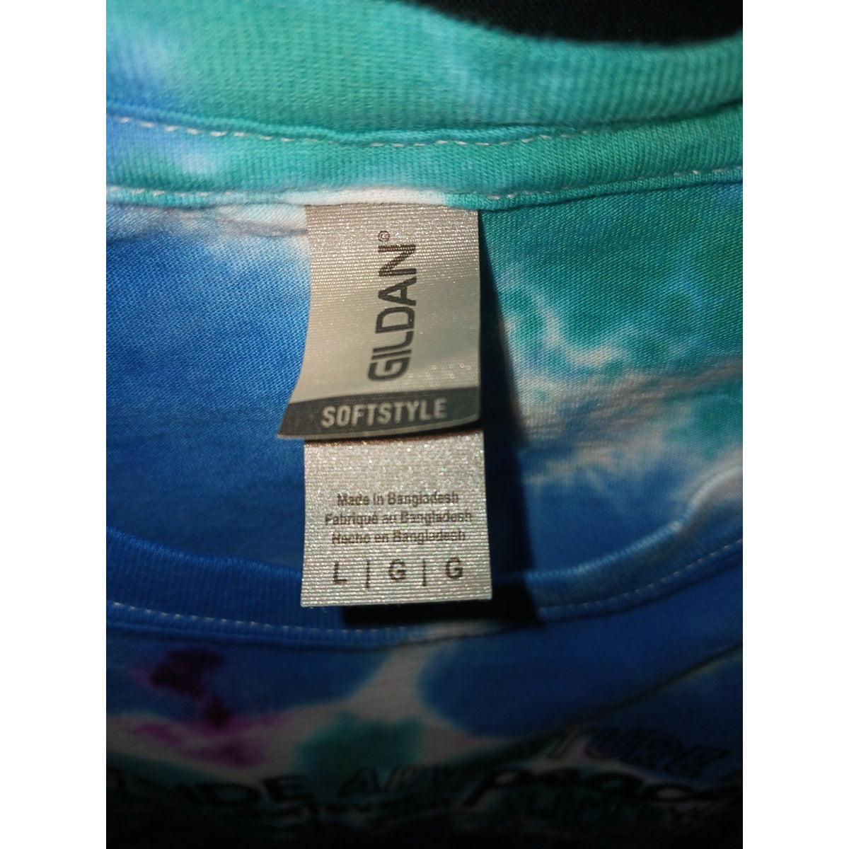 Lake Vibes Turquoise Spiral Tie Dye T-Shirt New Size L Large ***