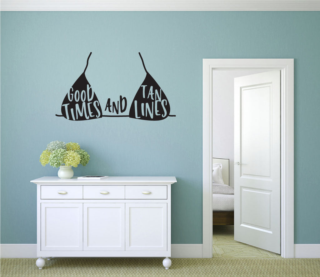 Good Times and Tan Lines Vinyl Home Beach Decor Wall Decal 