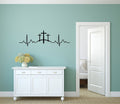 Crosses Heartbeat Vinyl Home Decor Wall Decal 