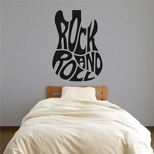Rock and Roll Guitar Silhouette Vinyl Wall Decal