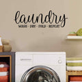 Laundry Wash Dry Fold Repeat Vinyl Wall Words Decal Sticker Graphic 