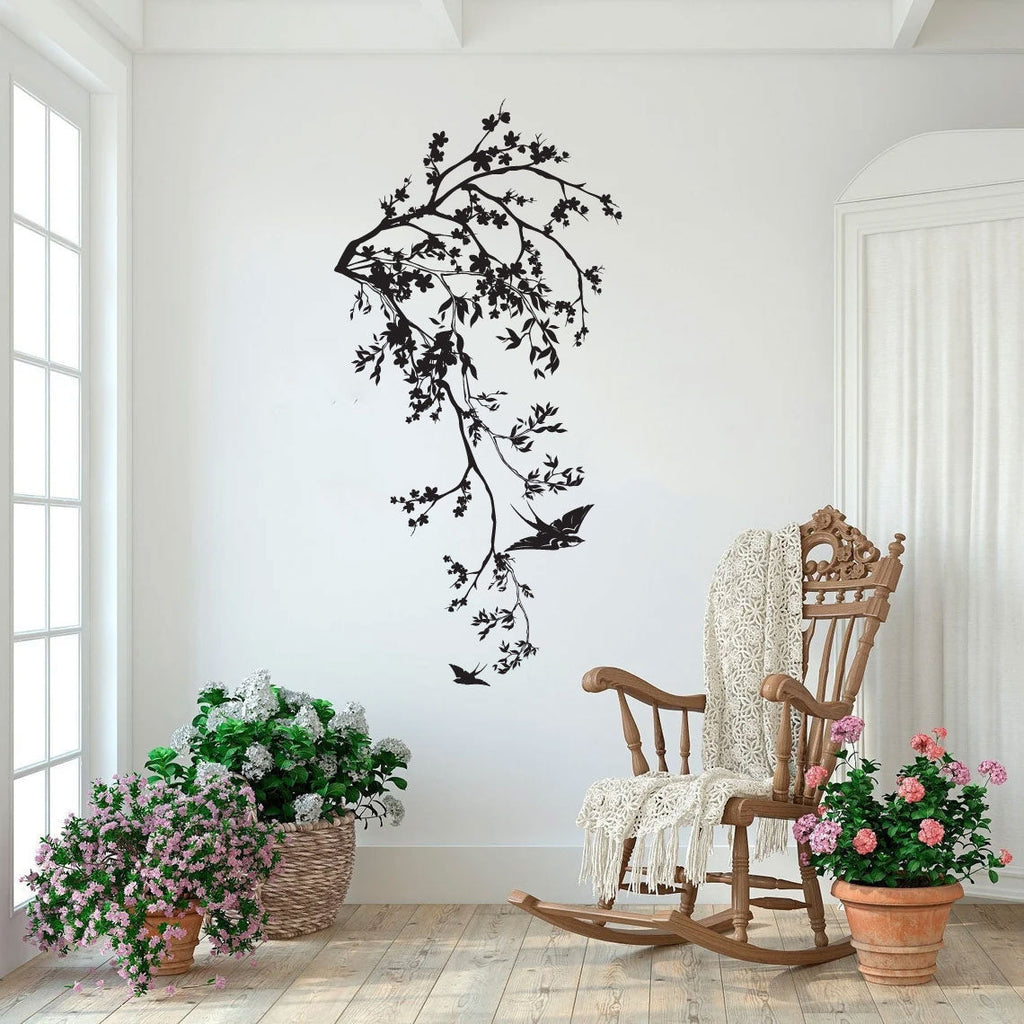 Tree Branch and Birds Vinyl Home Decor Wall Decal 