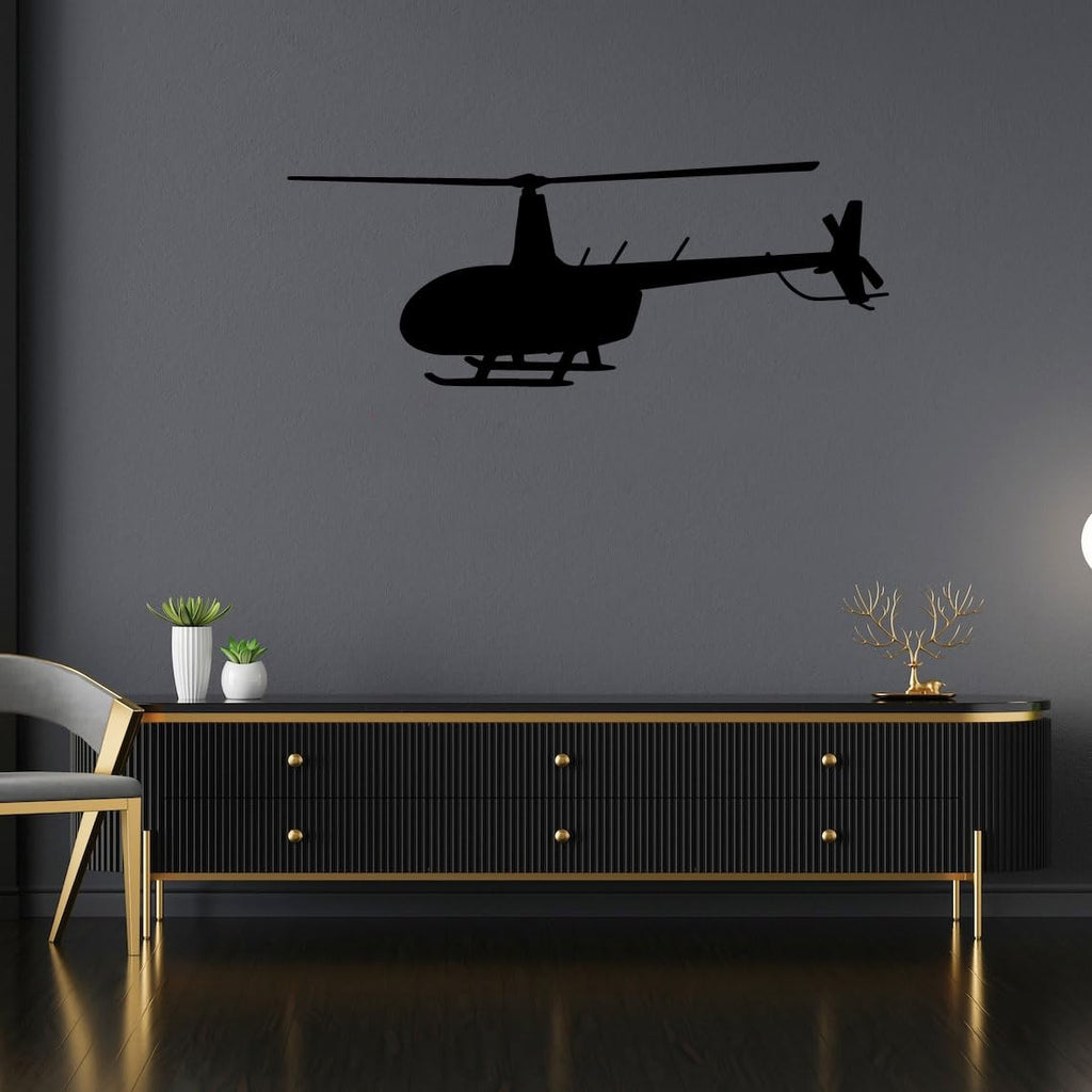 Robinson R44 Helicopter Silhouette Vinyl Wall Decal