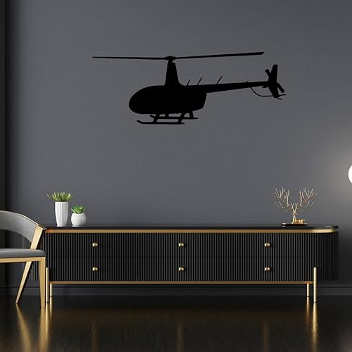 Robinson R44 Helicopter Silhouette Vinyl Wall Decal