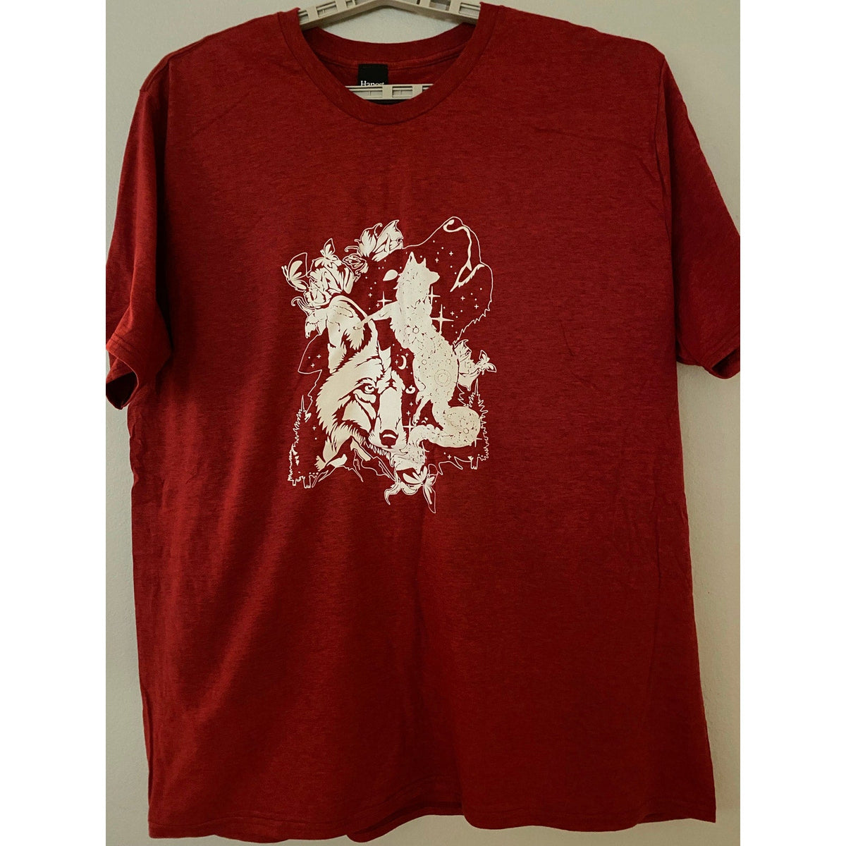 Red Wolf Graphic Tee T-Shirt Sz 3XL ***
