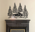 Pine Trees and Old Christmas Truck Vinyl Home decor Wall Decal 