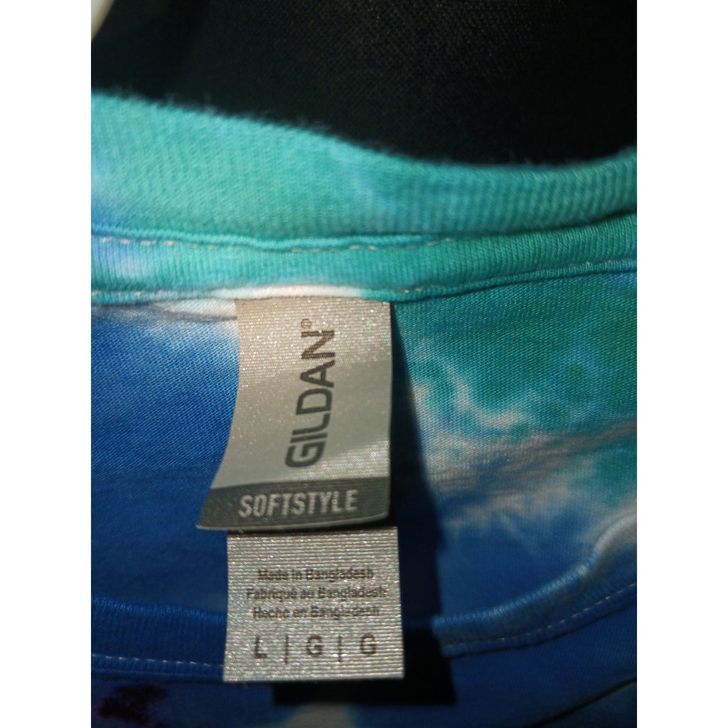 Lake Vibes Turquoise Spiral Tie Dye T-Shirt New Size L Large ***