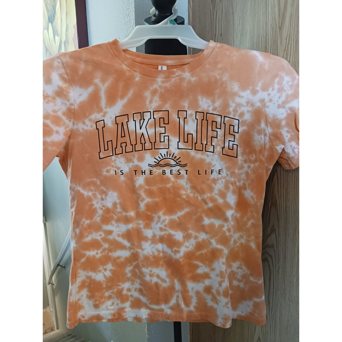 Lake Life is the Best Life Coral Tie Dye Tee T-Shirt Size Medium ***