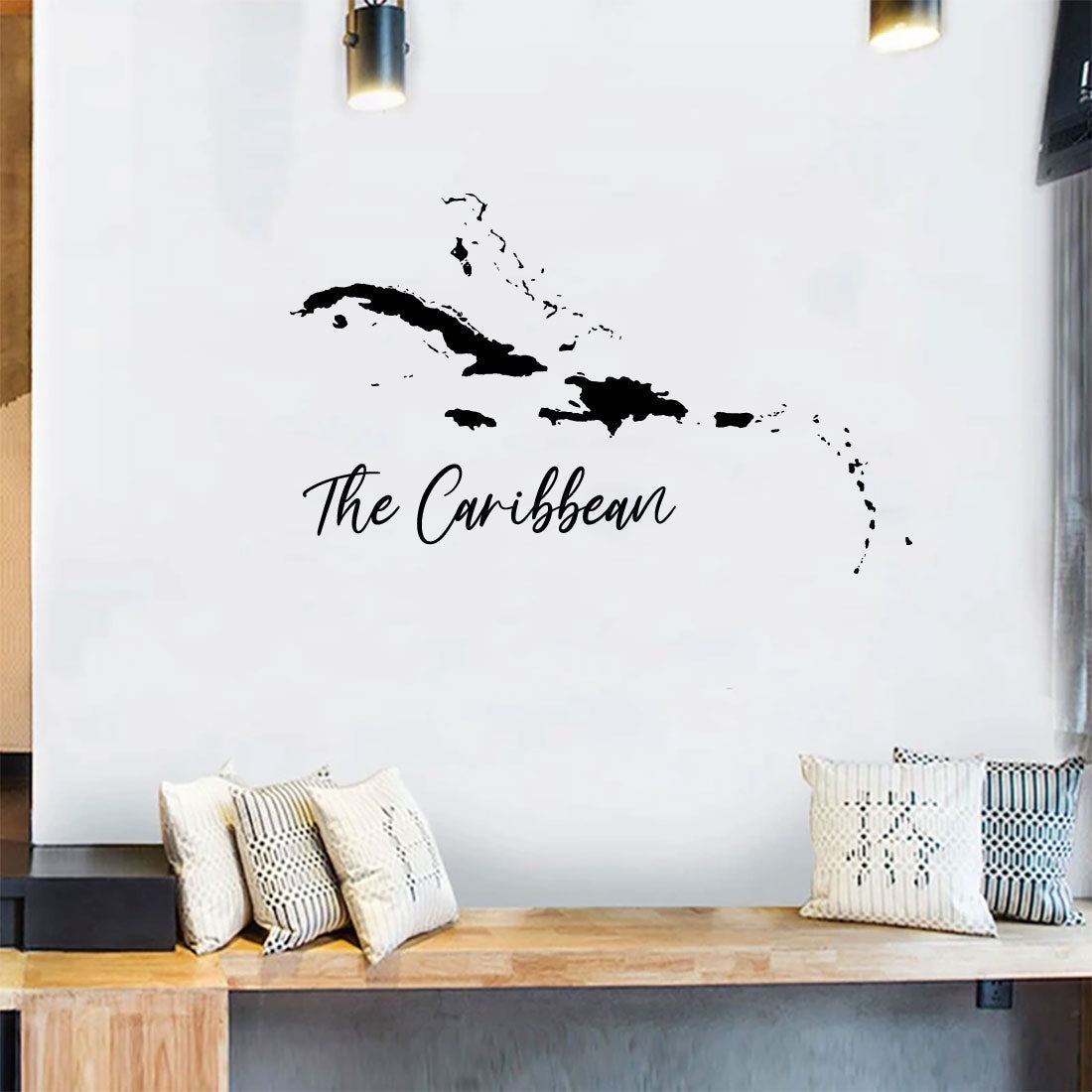 The Caribbean Islands Map Vinyl Home Decor Wall Decal 
