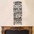 Camping Rules Vinyl Home Decor Wall Decal Words 