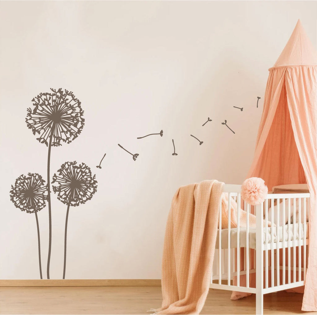 Dandelion and Fluffs Silhouette Vinyl Home Decor Wall Decal 