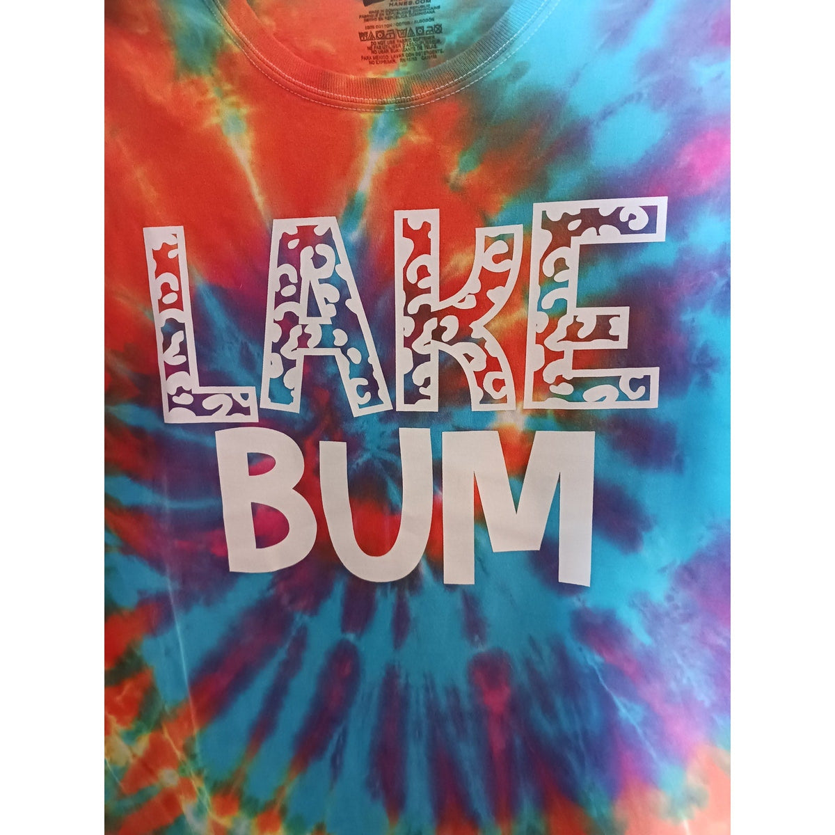 Lake Bum Spiral Tie Dye T-Shirt New Size 2XL ***