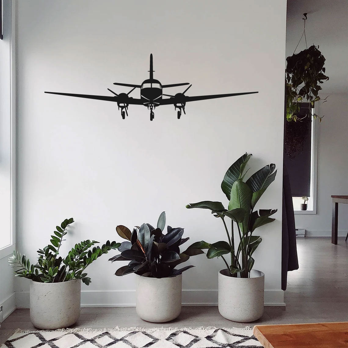 King-Air 9 Airplane Silhouette Vinyl Wall Decal