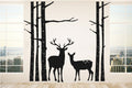 Winter Birch Trees and Deer Vinyl Home Decor Wall Decal 