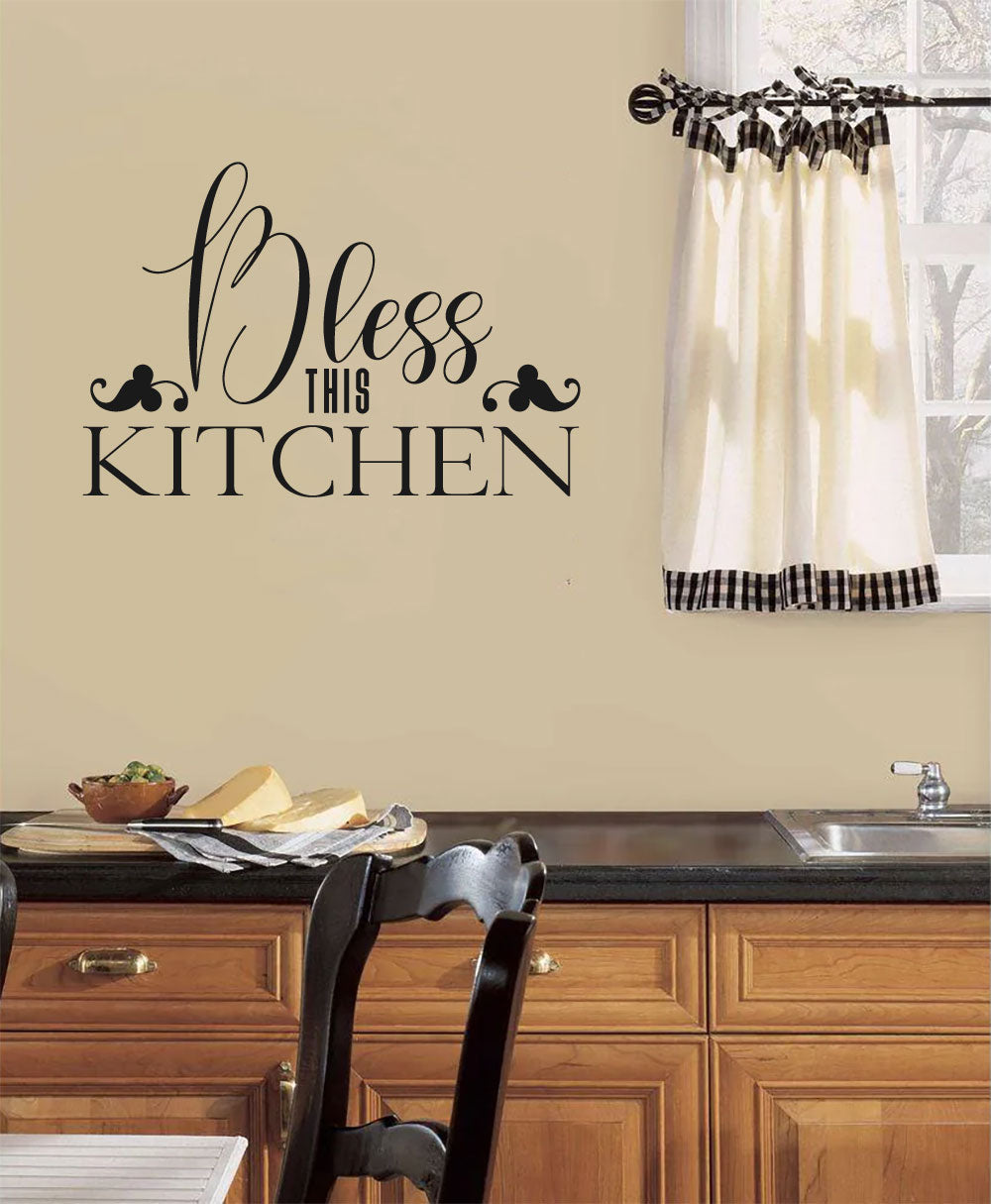 Bless This Kitchen Vinyl Home Decor Wall Decal Words 