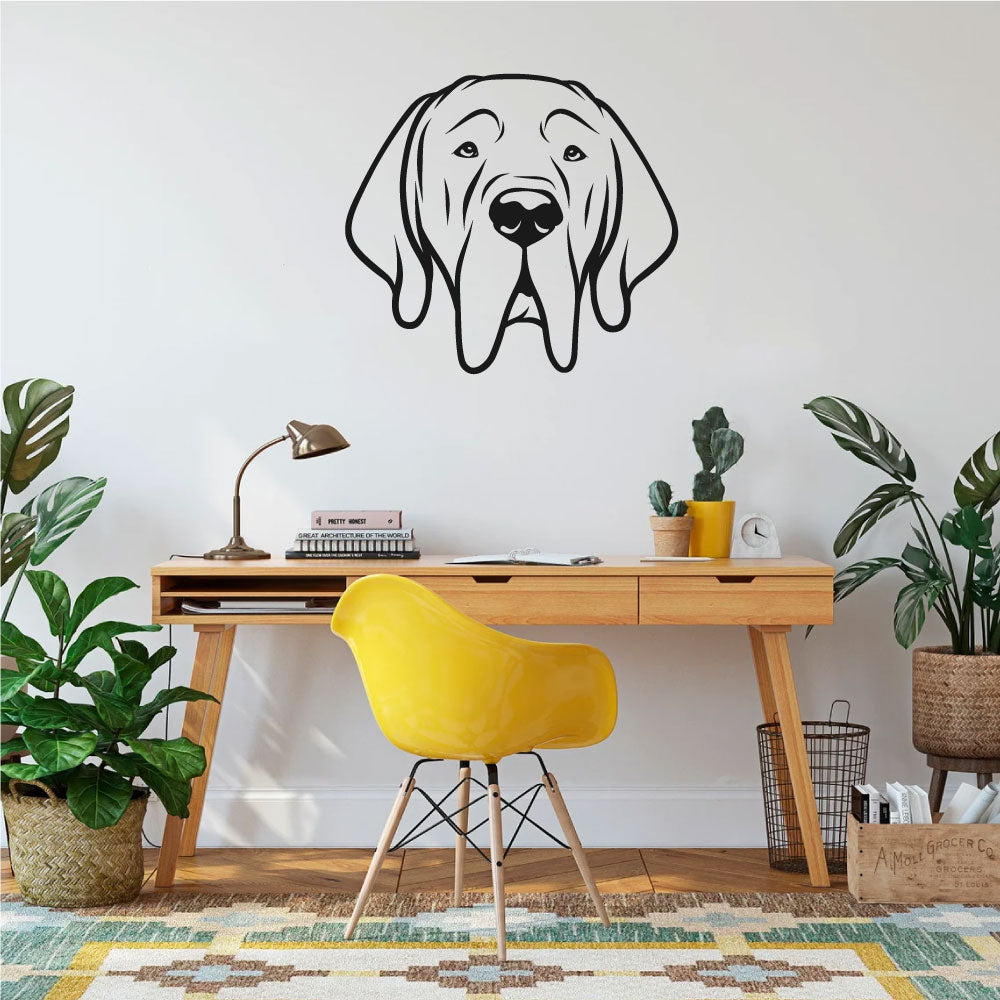 Dog Head and Ears Custom Breed Vinyl Wall Decal - Black