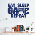 Eat Sleep Game Repeat with Controller Vinyl Wall Decal