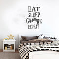 Eat Sleep Game Repeat with Controller Vinyl Wall Decal