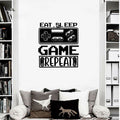Eat Sleep Game Repeat with Controller Vinyl Wall Decal