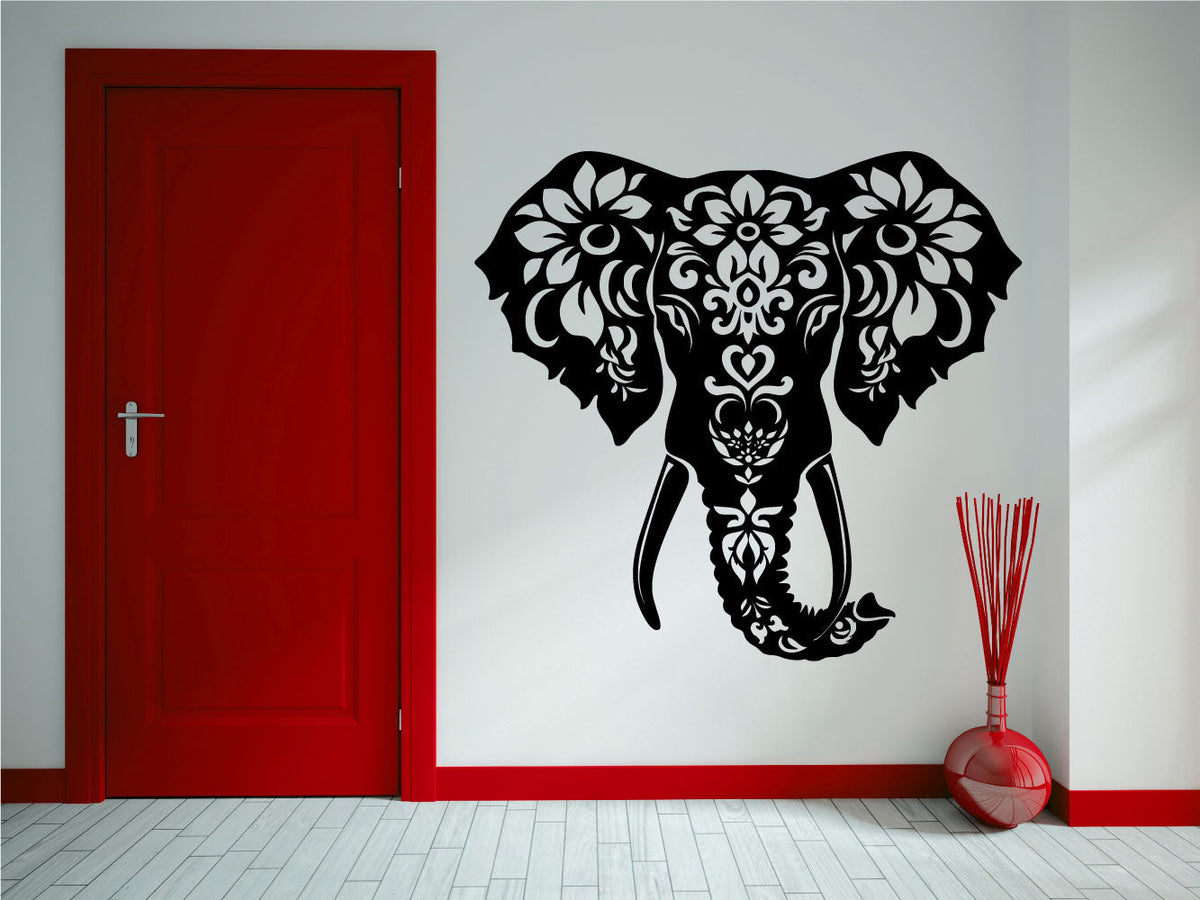 Elephant Head Vinyl Wall Decal