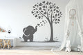 Elephant and Heart Tree Vinyl Wall Decal