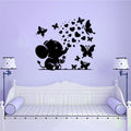 Elephant Baby and Butterflies Vinyl Wall Decal