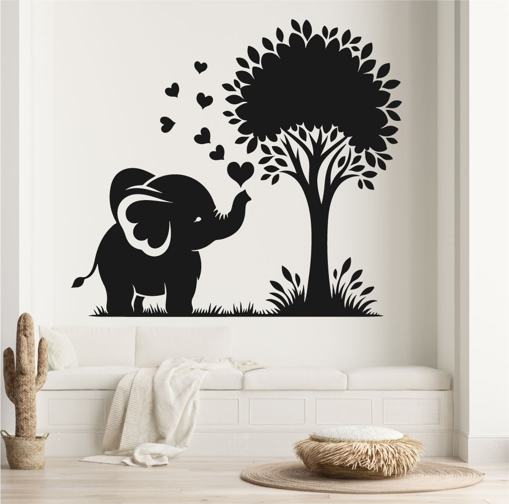 Elephant and Tree Vinyl Wall Decal
