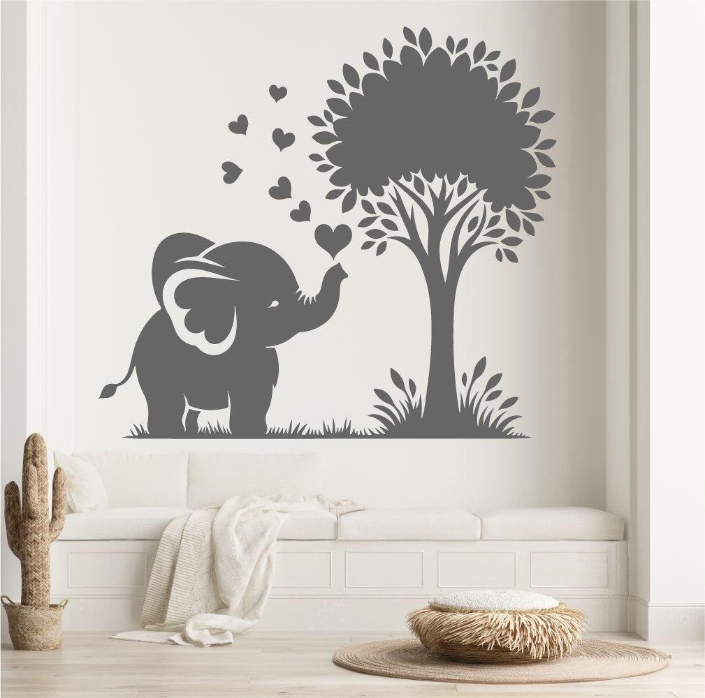 Elephant and Tree Vinyl Wall Decal