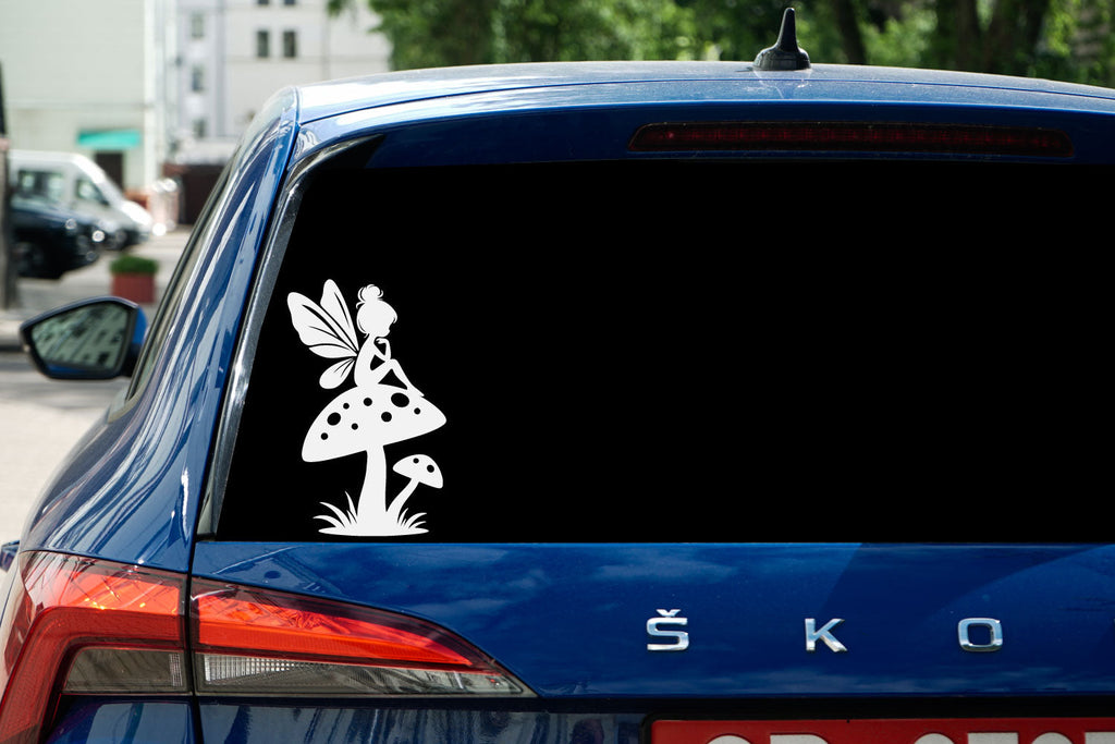 Fairy and Mushroom Vinyl Wall Decal