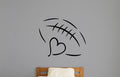 Football Heart Vinyl Wall Decal