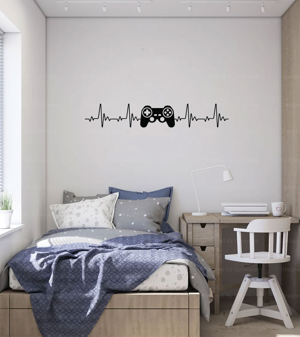 Game Controller Heartbeat Vinyl Wall Decal