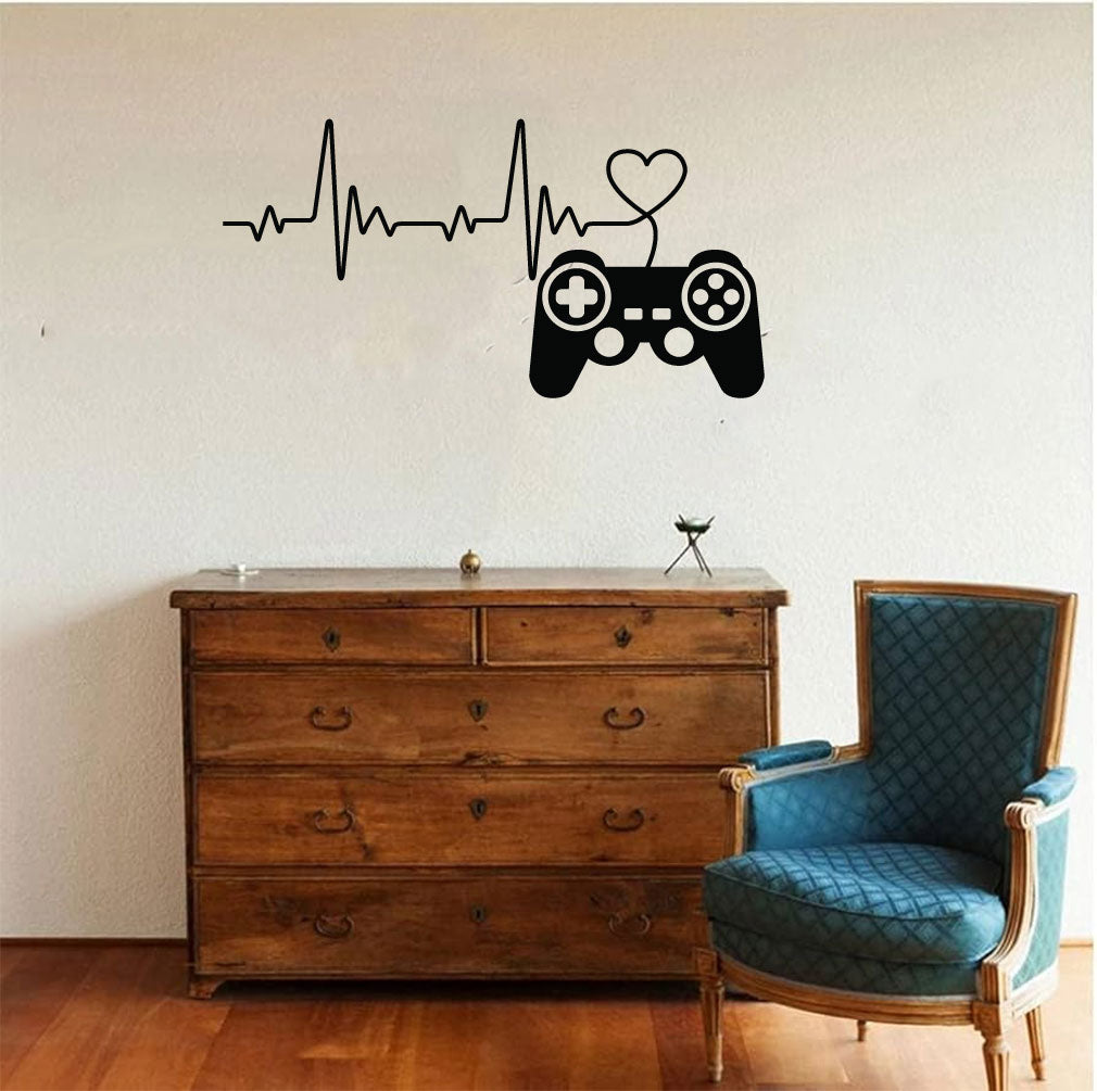 Game Controller Heartbeat Vinyl Wall Decal