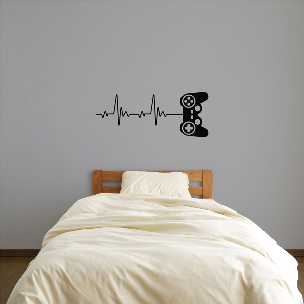 Game Controller Heartbeat Vinyl Wall Decal