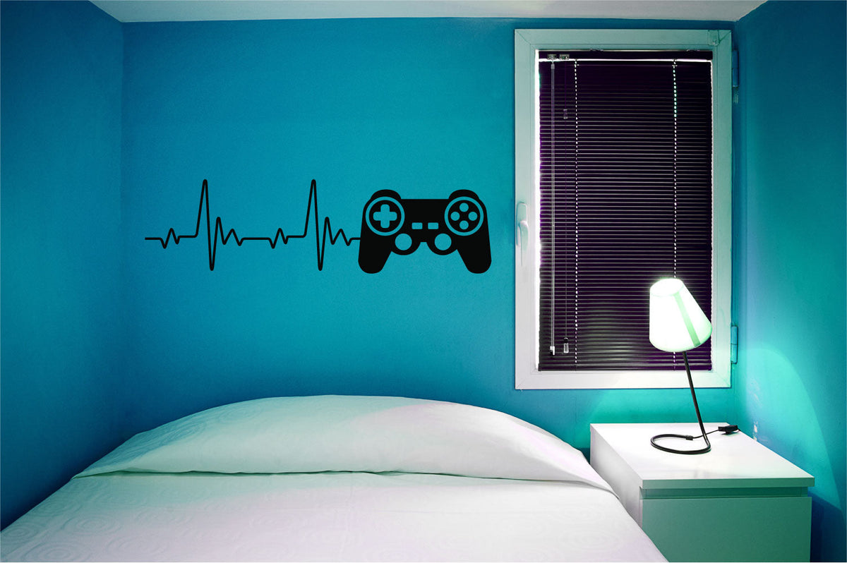 Game Controller Heartbeat Vinyl Wall Decal