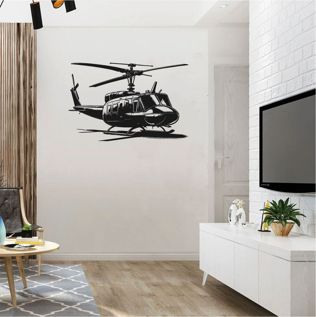 Helicopter Silhouette Vinyl Home Decor Wall Decal Jet Set Decals