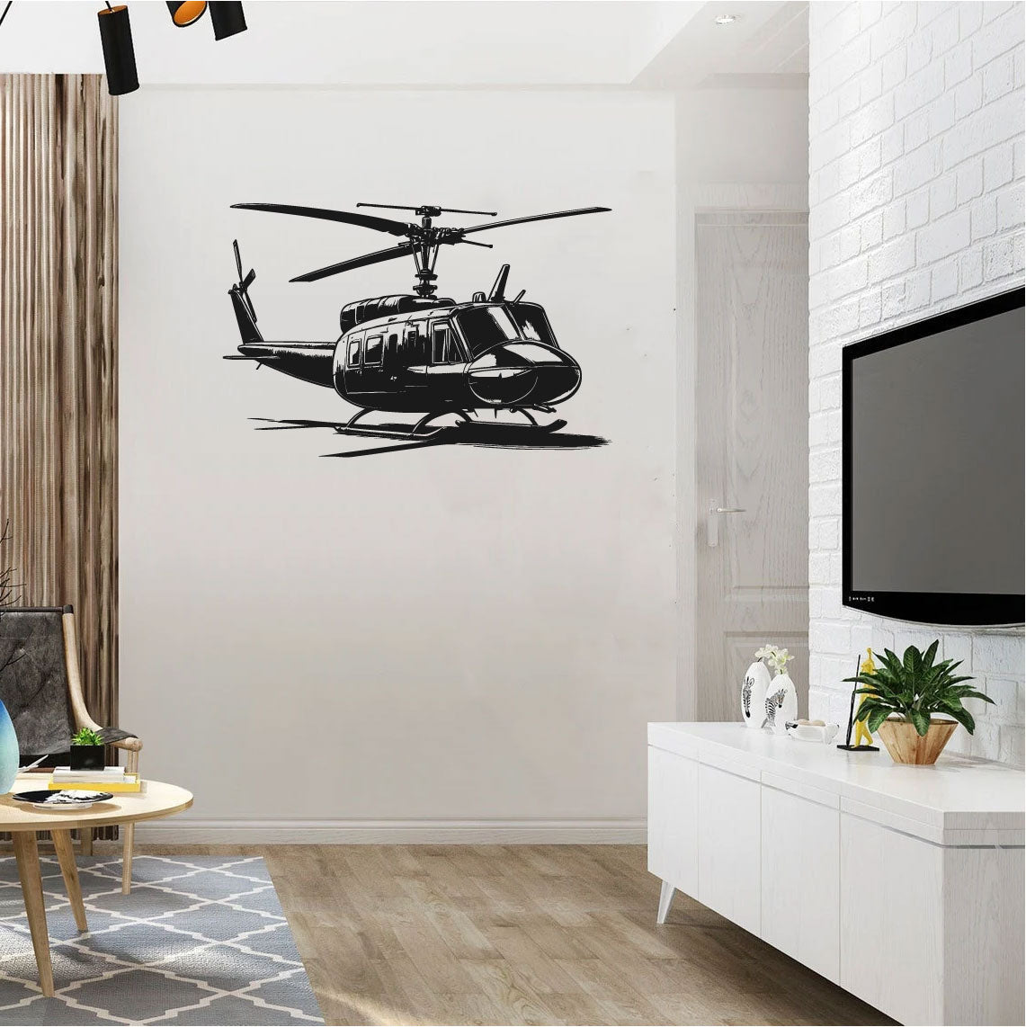 Helicopter Silhouette Vinyl Home Decor Wall Decal Jet Set Decals