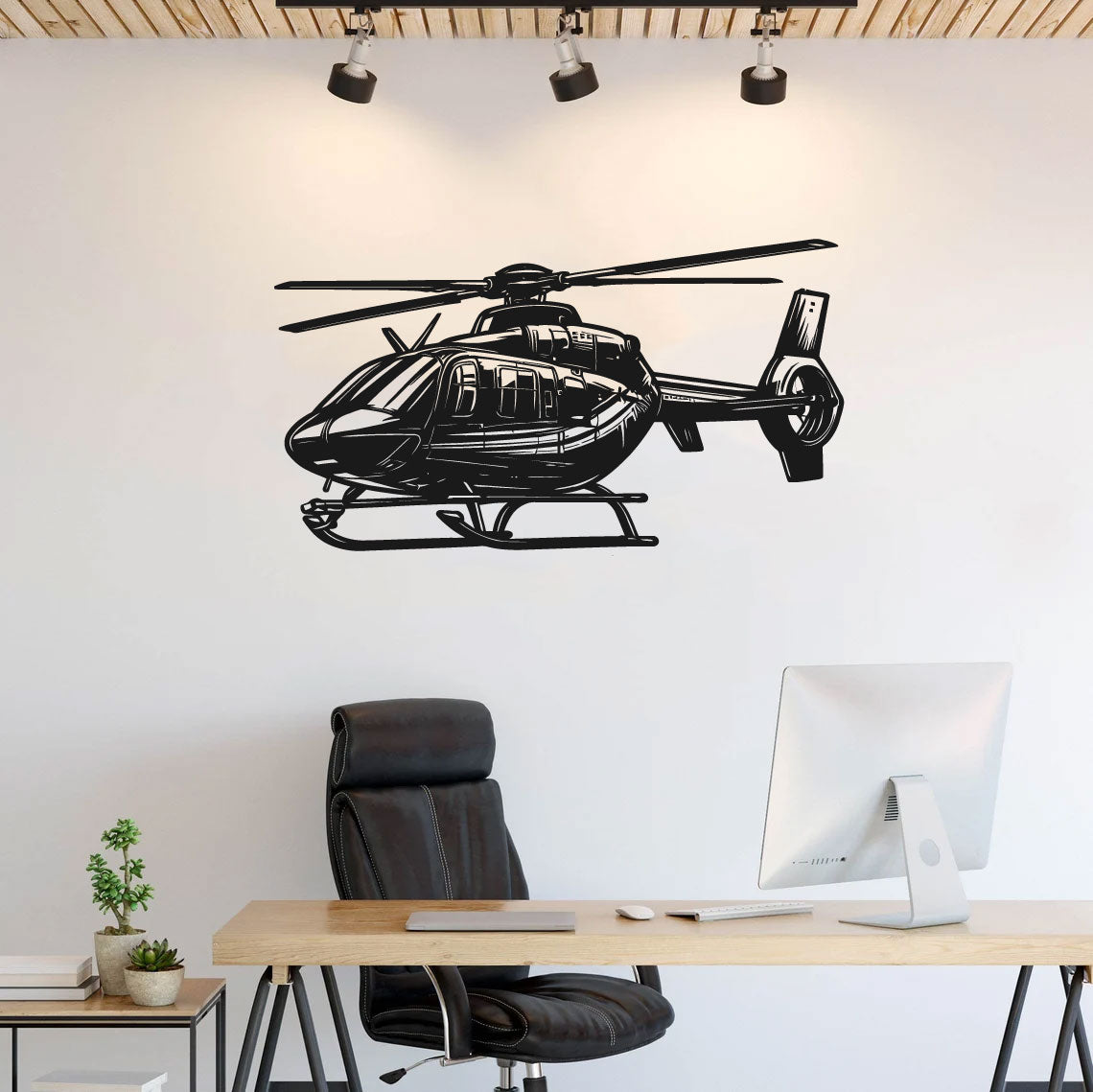 Helicopter Silhouette Vinyl Home Decor Wall Decal Jet Set Decals