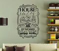 House Rules Vinyl Wall Words Decal