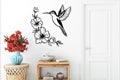 Hummingbird and Tropical Hibiscus Flowers Vinyl Wall Decal