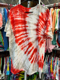 Red and Gray Spiral Tie Dye T-Shirt Unisex