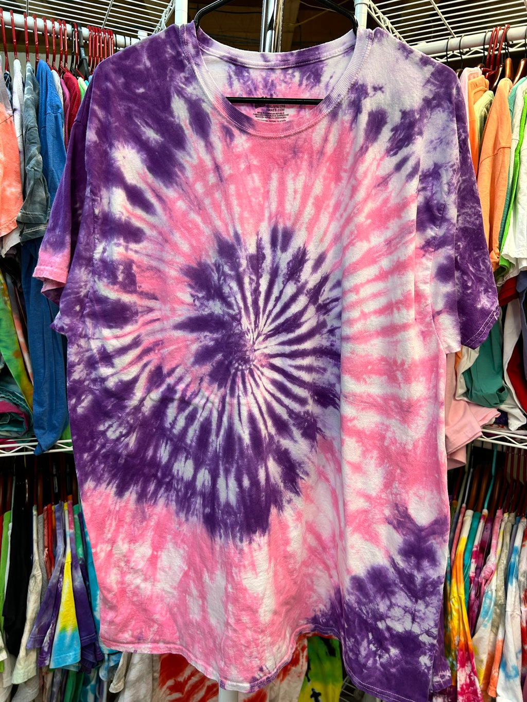 Purple and Pink Spiral Tie Dye T-Shirt Unisex