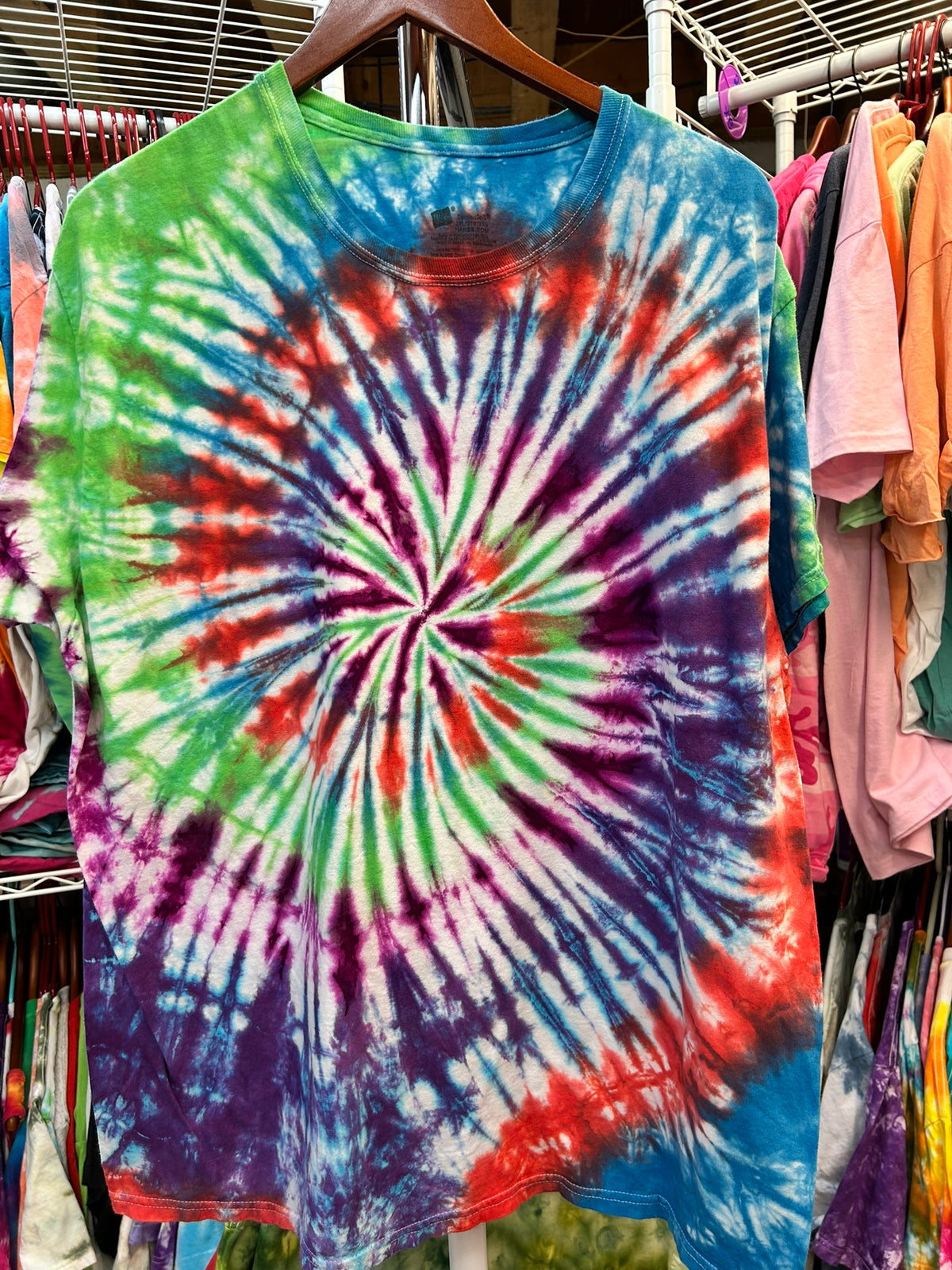 Colorful Spiral Tie Dye T-Shirt Unisex 3XL ***