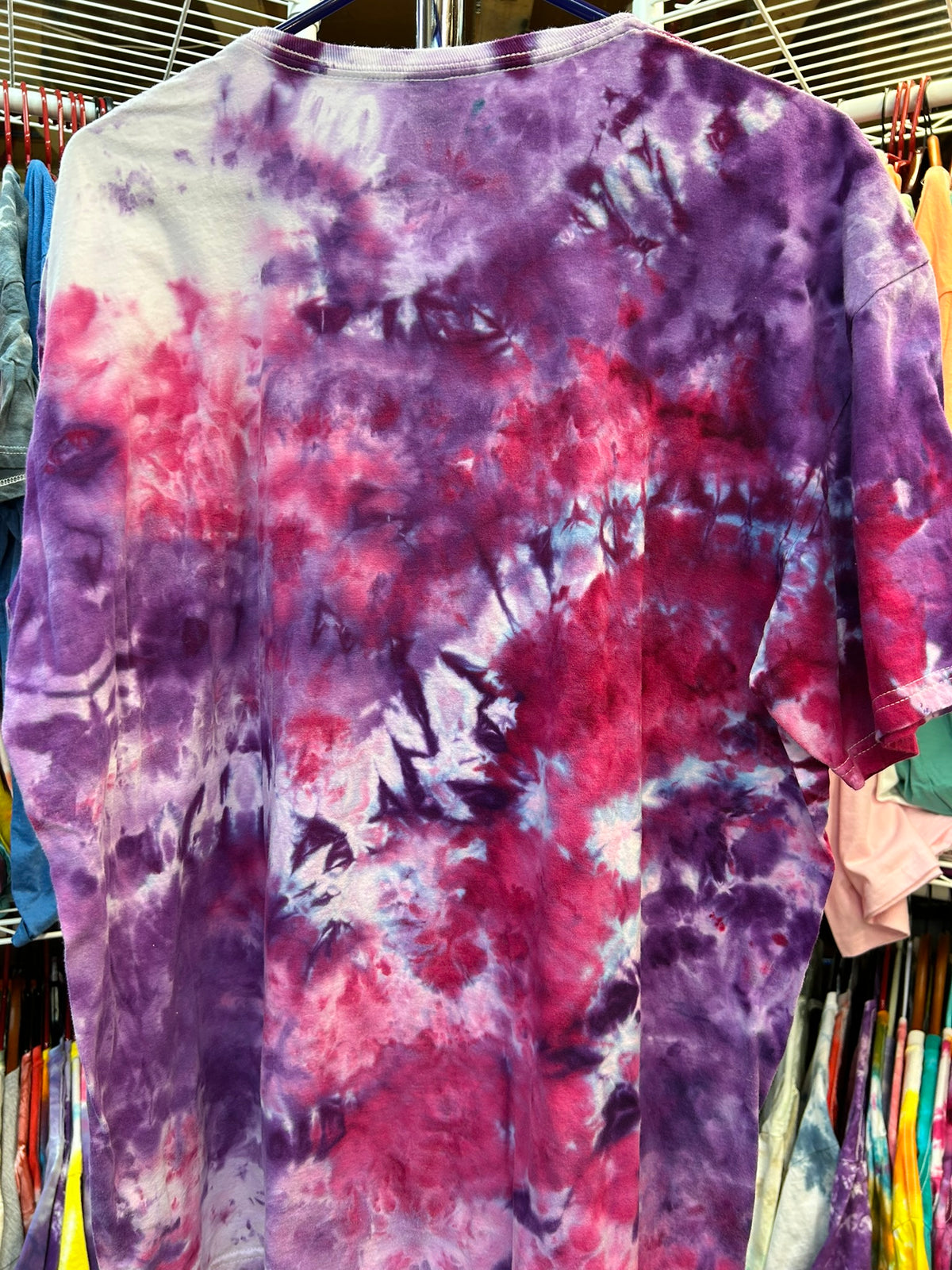 Purple and Pink Crunch Ice Tie Dye T-Shirt Unisex
