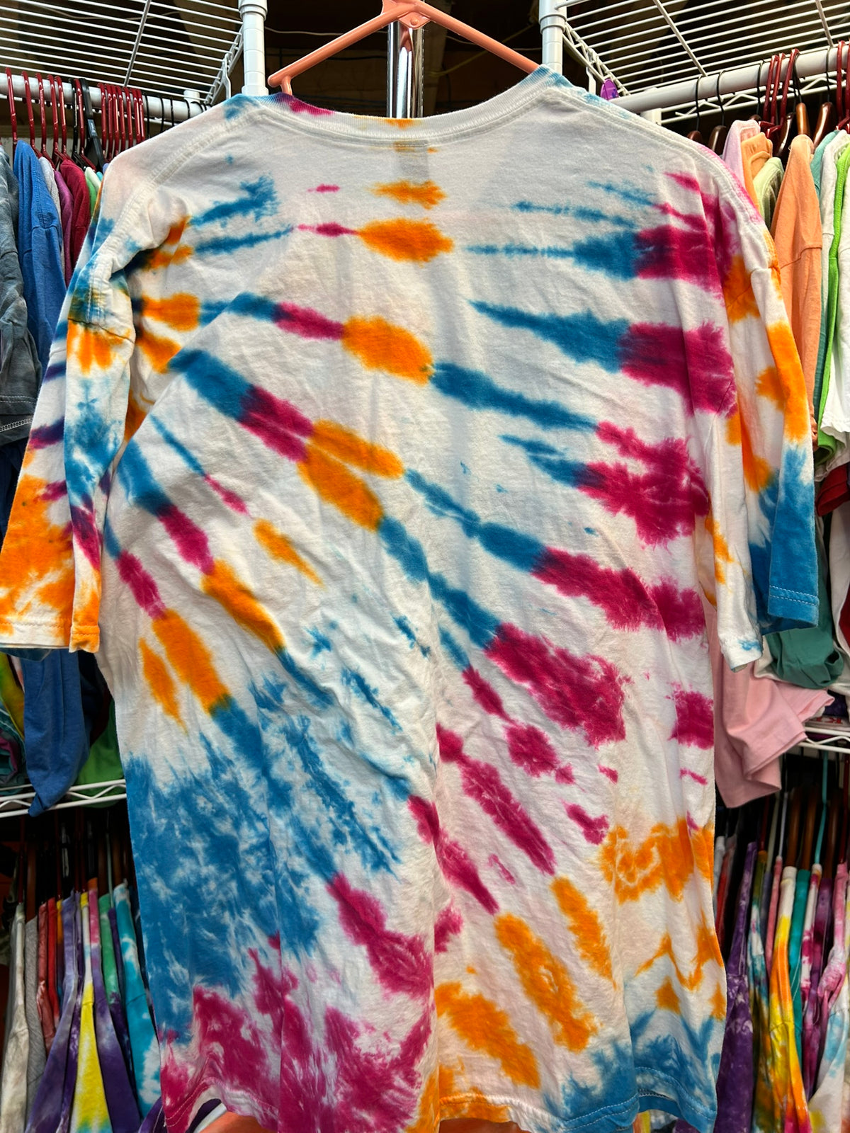 Turquoise Orange and Pink Tie Dye T-Shirt Unisex