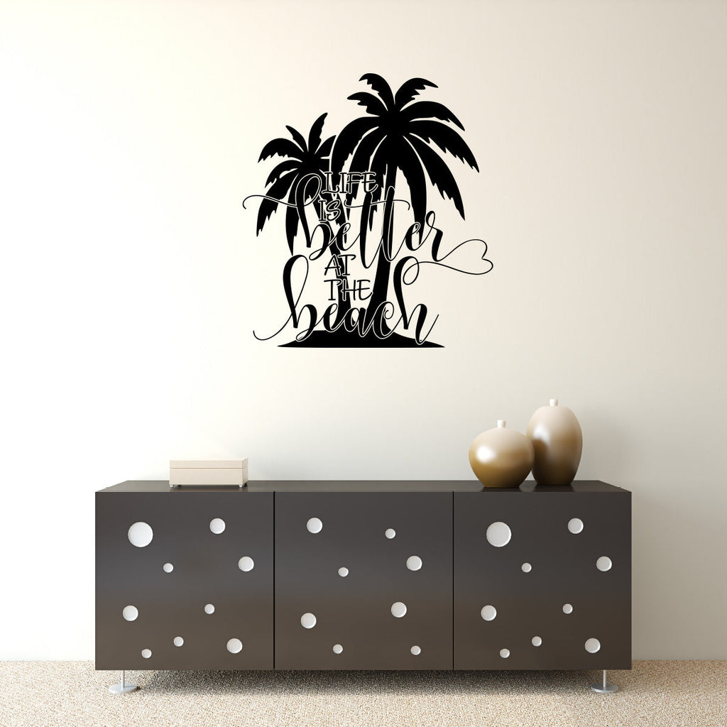 Life Is Better At The Beach Vinyl Home Decor Wall Decal 