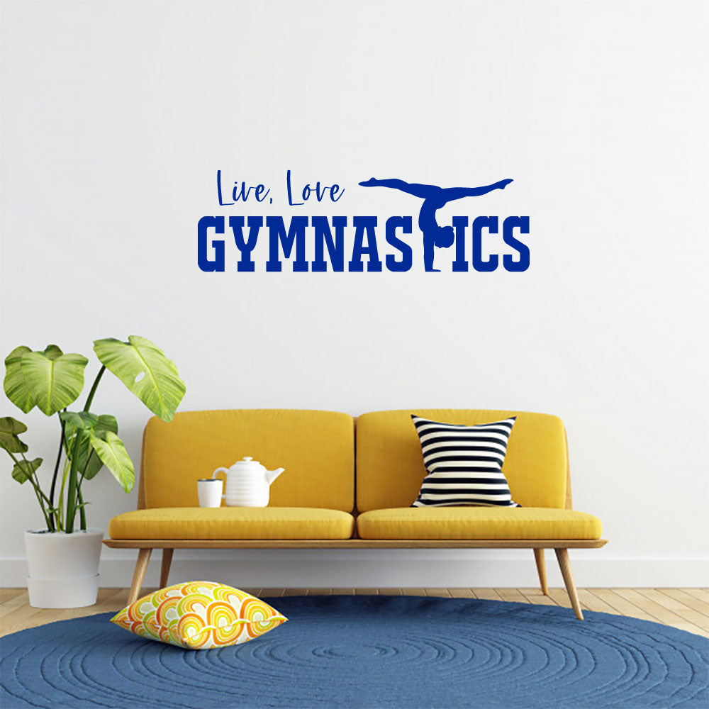 Live Love Gymnastics Vinyl Wall Words Decal