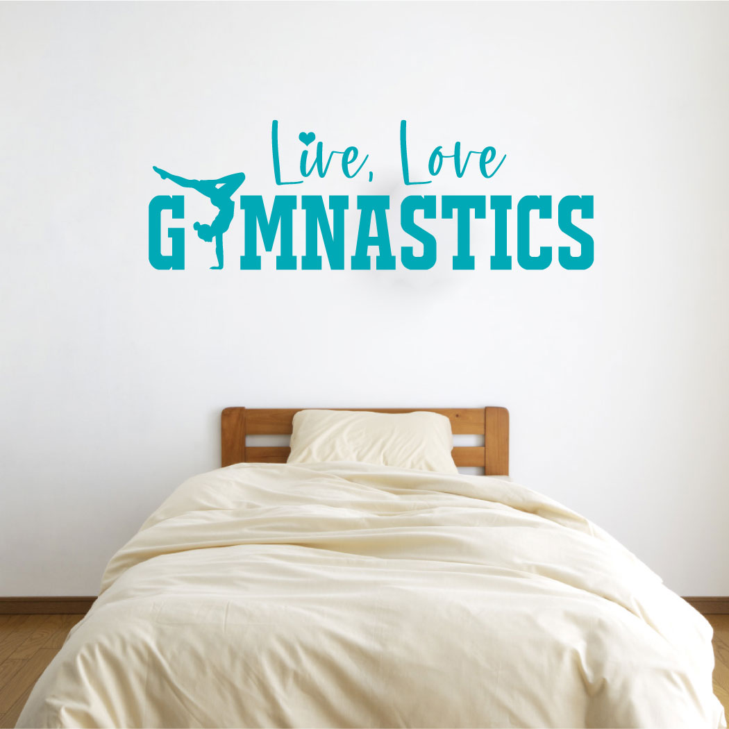 Live Love Gymnastics Vinyl Wall Words Decal